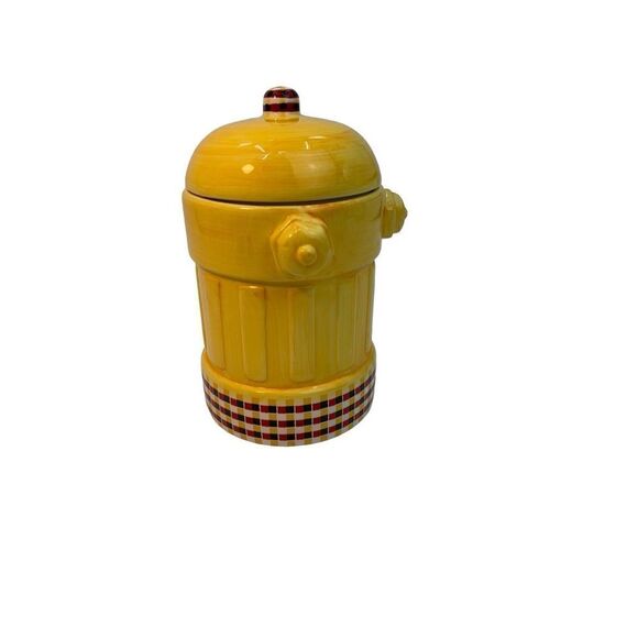 Design Studio 10" Ceramic Fire Hydrant Yellow Cookie Jar - Picture 3 of 9